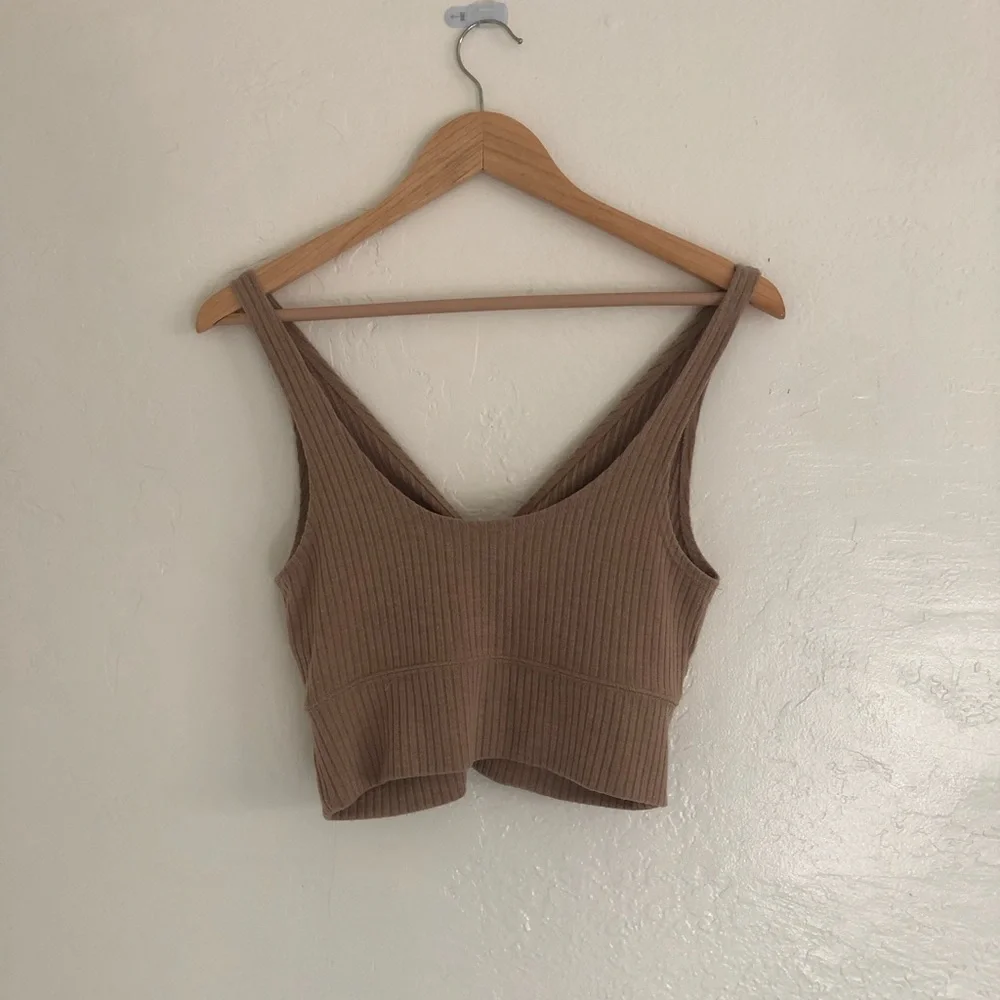 Abercrombie & Fitch Tie Knot Crop Sweater Ribbed Tank Top - Picture 4 of 5